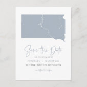 Dusty Blue South Dakota Karte QR-Code Save the Dat (Vorderseite)