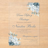 Dusty Blue Spanish Wedding Acryleinladung Acryleinladungen (Vorderseite)