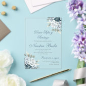 Dusty Blue Spanish Wedding Acryleinladung Acryleinladungen (In Situ (Hochzeit))