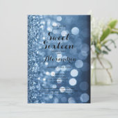 Dusty Blue Sparkle 16 . Geburtstag 16 Geburtstag Einladung (Stehend Vorderseite)