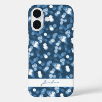 Dusty Blue Sparkle Lights w/Name Girly Glam