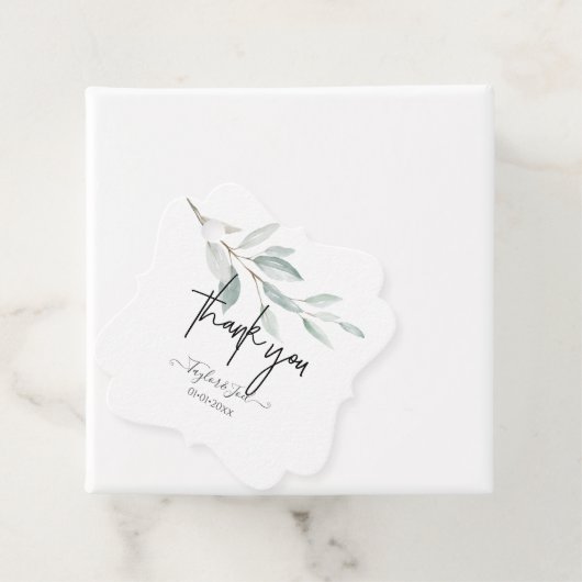 Dusty Blue Sprig Vielen Dank Signature Script Geschenkanhänger (Beispiel)