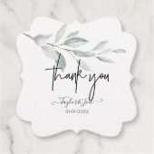 Dusty Blue Sprig Vielen Dank Signature Script Geschenkanhänger (Vorderseite)