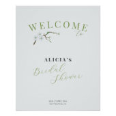 Dusty Blue Spring Brautparty Begrüßungszeichen Poster (Vorderseite)
