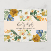 Dusty Blue Spring Garden Wildblumen Wedding Rsvp Einladungspostkarte (Vorderseite)
