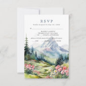 Dusty Blue Spring Mountains Wedding RSVP Card (Vorderseite)