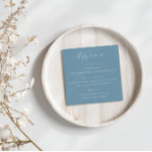 Dusty Blue Spring Wedding Menu Card Menükarte