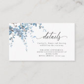 Dusty Blue Spring Wisteria Floral Wedding Details Begleitkarte (Vorderseite)
