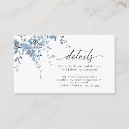 Dusty Blue Spring Wisteria Floral Wedding Details Begleitkarte