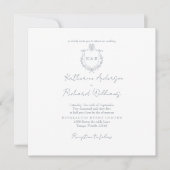 Dusty Blue Square Elegant Wedding  (Vorderseite)