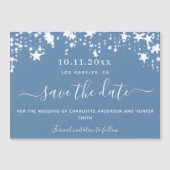 Dusty-Blue-Star-Hochzeit speichern Sie den Datums- Magneteinladung (Vorderseite)