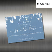 Dusty-Blue-Star-Hochzeit speichern Sie den Datums- Magneteinladung