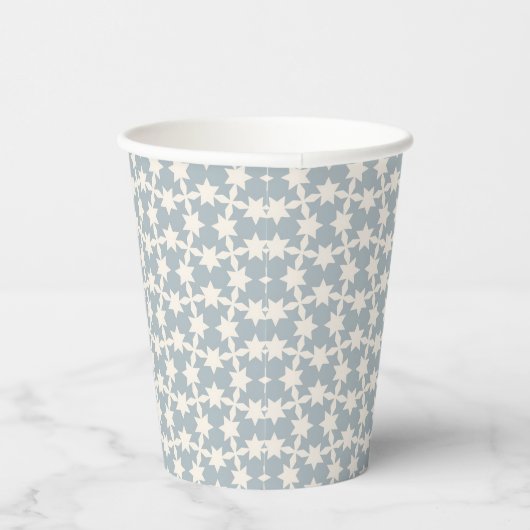 Dusty Blue Star Muster Paper Cup Pappbecher (Rechts)