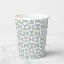 Dusty Blue Star Muster Paper Cup Pappbecher