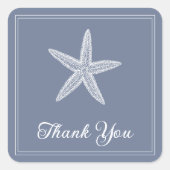 Dusty Blue Starfish Danke an Stickers (Vorderseite)