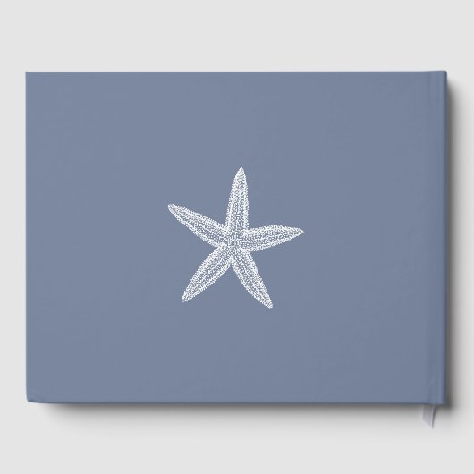 Dusty Blue Starfish Wedding Gästebuch (Rückseite)