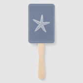 Dusty Blue Starfish Wedding Hand Fans Fächer (Rückseite)
