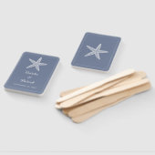 Dusty Blue Starfish Wedding Hand Fans Fächer (Non-assembled)