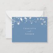 Dusty Blue Stars Hochzeitsreaktion UAWG Mitteilungskarte (Rückseite)
