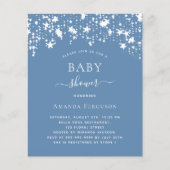 Dusty blue stars Junge Dusche Budget Einladung (Vorderseite)