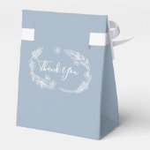 Dusty Blue String Lights Floral Wedding Geschenkschachtel (Rückseite)