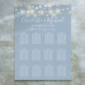 Dusty Blue String Lights Hochzeitsdiagramm Poster