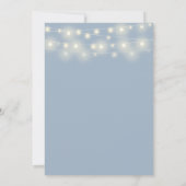 Dusty Blue String Lights Script Wedding Einladung (Rückseite)