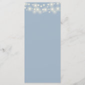 Dusty Blue String Lights Signature Wedding Menu Menükarte (Rückseite)