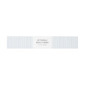 Dusty Blue Striped Elegance Classy Wedding Einladungsbanderole (Flach)