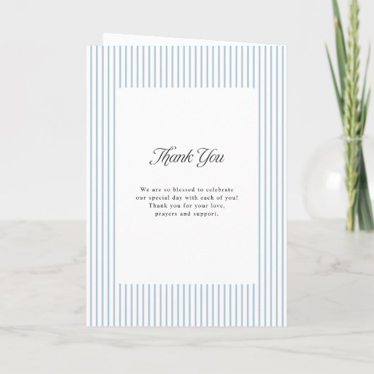 Dusty Blue Striped Elegance Classy Wedding Programm (Rückseite)