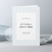 Dusty Blue Striped Elegance Classy Wedding Programm
