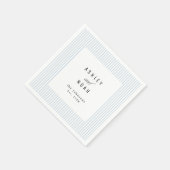 Dusty Blue Striped Elegance Classy Wedding Serviette (Ecke)