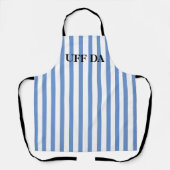 Dusty Blue Striped Uff Da All-over Print-Schürze Schürze (Vorderseite)