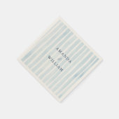 Dusty Blue Striped Wedding Napkin  Serviette (Ecke)