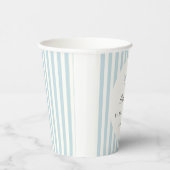 Dusty Blue Stripes Classic Bow Pappbecher (Rechts)
