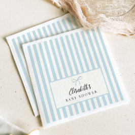 Dusty Blue Stripes Classic Party Napkins Serviette