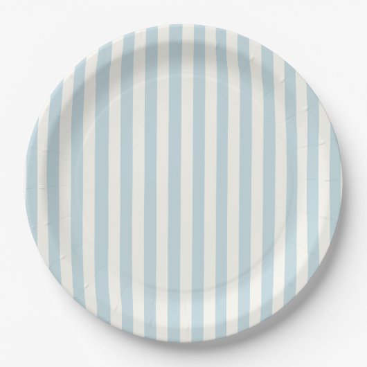 Dusty Blue Stripes Classic Party Pappteller (Vorderseite)