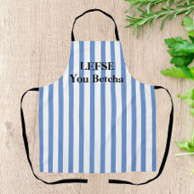 Dusty Blue Striping Lefse All-over Print Schürze
