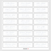 Dusty Blue Stylish script Gästeschrift Aufkleber (Blatt)