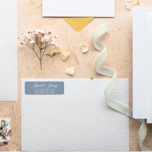 Dusty Blue Stylized Name Wedding Rücksendeadresse