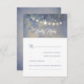 Dusty Blue Summer Night Rustic Wedding RSVP (Vorne/Hinten)
