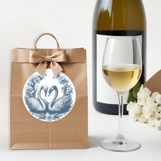 Dusty Blue Swan Gastgeschenk Hochzeit Sticker