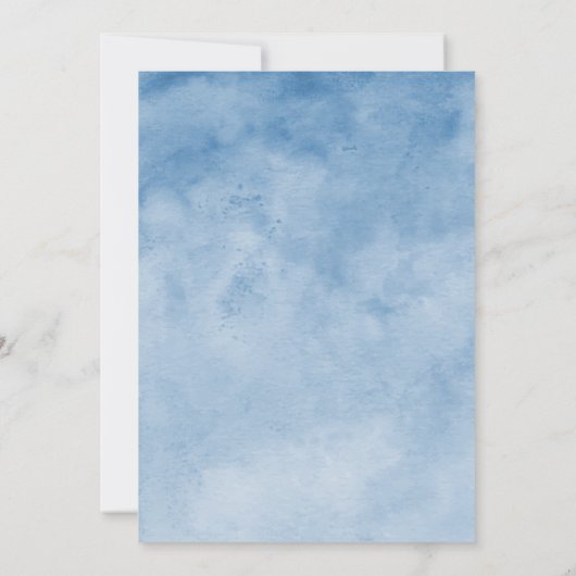 Dusty Blue Swan Lake Wedding Einladung (Rückseite)