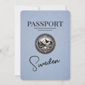 Dusty Blue Sweden Passport Save the Date (Vorderseite)