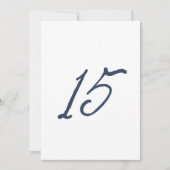 Dusty Blue Table 15 – French Stripe Wedding Einladung (Vorderseite)