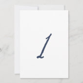 Dusty Blue Table 1 – French Stripe Wedding Einladung (Vorderseite)