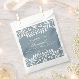 Dusty Blue Talavera Fiesta Brautparty Dessert Geschenktütchen