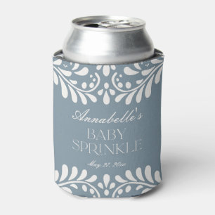 Dusty Blue Talavera Spanish Fiesta Baby Sprinkle Dosenkühler
