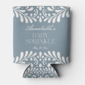 Dusty Blue Talavera Spanish Fiesta Baby Sprinkle Dosenkühler (Vorderseite)