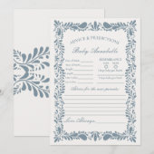 Dusty Blue Talavera Tile Advice zur Babykarte Einladung (Vorne/Hinten)